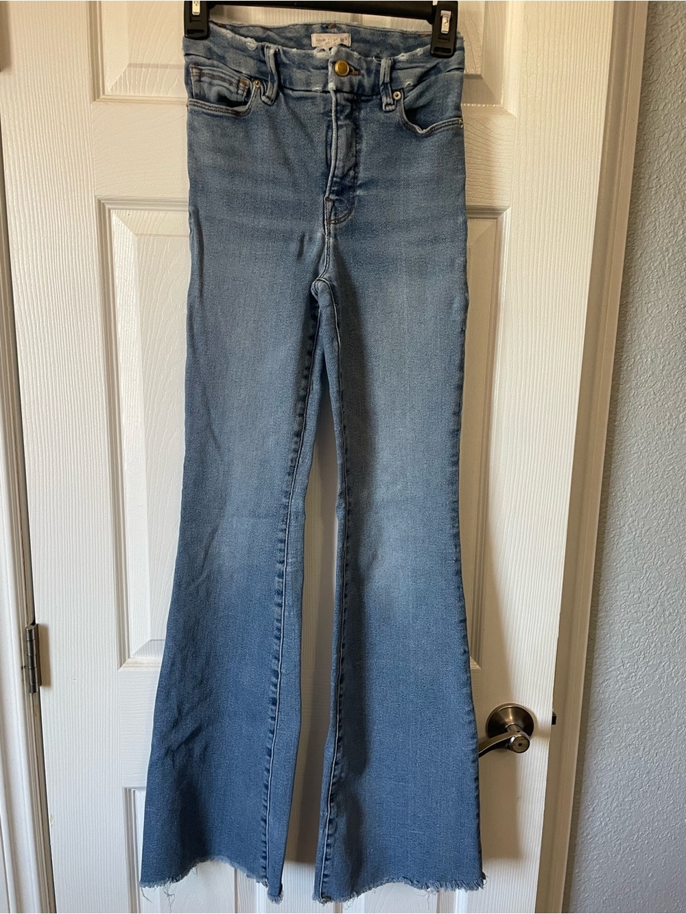 Good American Light Wash Flare Jeans